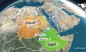 خريطة موقع سد النهضة